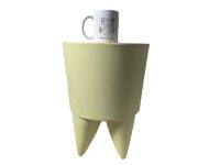 Alternative view of Vintage French Stool Starck Rest Chair Seat Rest Plinth Stand Display Plastic Tabouret Pale Yellow Designer Storage Tabouret c1990's