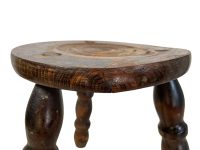 Alternative view of Stool Vintage French Traditional Very Worn Weathered Milking Stool Small Chair Stand Turned Leg Plinth Plant Tabouret c1960-70's
