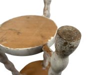 Alternative view of Vintage French Traditional Double Plant Stand Wooden Brown Bobbin Display Rest Plinth Seating Plant Pot Tabouret c1970's