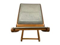 Alternative view of Stool Vintage French Rocking Cushioned Footstool Footstool Stool Small Stand Plinth Worn For Refurbishment c1960-70's