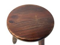 Alternative view of Vintage French Simple Small Stool Table Wooden Wood Chair Seat Side Stand Flower Pot Display Shelf Prop Tabouret circa 1970's