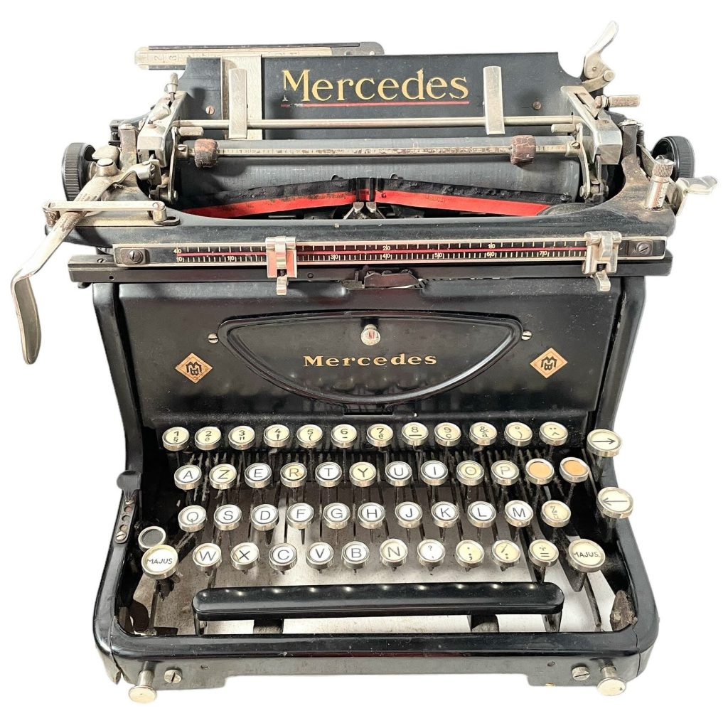 Vintage Mercedes AZERTY German For French Market Typewriter In Good Order circa 1930’s
