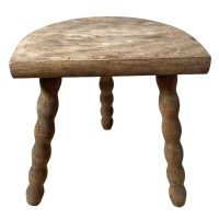 Vintage French Stool Chair Seat Wooden Milking Kitchen Table D Shaped Seat Bobbin Leg Plant Rest Stand Plinth Tabouret c1960-70’s Vintage French Stool Chair Seat Wooden Milking Kitchen Table D Shaped Seat Bobbin Leg Plant Rest Stand Plinth Tabouret c1960-70's