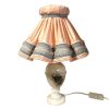 Vintage French Stone Alabaster Heavy Lamp Lantern Electric Illuminating Desk Light circa 1970's
