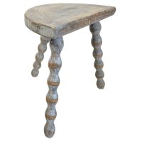 Vintage French Wooden Tripod Bobbin Leg Milking Stool Chair Seat Table Farm D Shaped Seat Plant Rest Stand Plinth Tabouret c1960-70’s Vintage French Wooden Tripod Bobbin Leg Milking Stool Chair Seat Table Farm D Shaped Seat Plant Rest Stand Plinth Tabouret c1960-70's