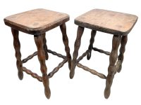 Stool Vintage French Chair Seat Wooden Milking Kitchen Table Squaree Shaped Seat Bobbin Leg Plant Stand Plinth Tabouret c1950-60’s Stool Vintage French Chair Seat Wooden Milking Kitchen Table Squaree Shaped Seat Bobbin Leg Plant Stand Plinth Tabouret c1950-60's