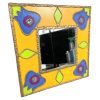 Vintage French Hand Crafted Unique Fancy Framed Multicoloured Wall Hanging Colourful Mirror Wooden Framed Heavy c1980-90's
