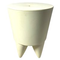 Vintage French Stool Starck Rest Chair Seat Rest Plinth Stand Display Plastic Tabouret Pale Yellow Designer Storage Tabouret c1990’s Vintage French Stool Starck Rest Chair Seat Rest Plinth Stand Display Plastic Tabouret Pale Yellow Designer Storage Tabouret c1990's