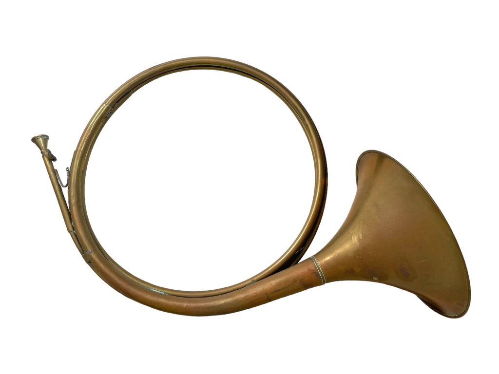Vintage French Traditional Brass Hunting Horn instrument warning call hunt master hounds circa 1950-60’s