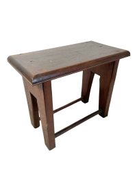 Vintage Stool White French Medium Wooden Wood Milking Chair Seat Kitchen Table Farm Round Seat Plant Stand Bobbin Tabouret c1960-70’s