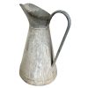 Vintage French Metal Large Grey Galvanised Galvanized Iron Watering Water Jug Can Carafe Pitcher Vase circa 1950-60's