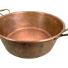 Vintage French Large Copper Metal Hanging Sugar Jam Pan Saucepan Cooking Pot Stove Top Traditional French Kitchen c1960-70's
