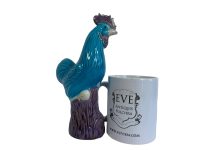 Alternative view of Vintage Chinese Chicken Blue White Export Porcelain Figural Ceramic Ornament Decorative Figurine Small circa 1950-60's