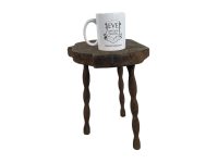 Alternative view of Antique French Stool Chair Wooden Kitchen Small Table Shaped Seat Plant Stand Plinth Tabouret c1900's