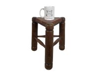 Alternative view of Stool Vintage French Traditional Traingle Milking Stool Small Stand Rest Plinth Seating Plant Tabouret Rattan c1960-70's