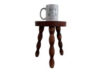 Alternative view of Vintage French Stool Chair Seat Wooden Milking Kitchen Round Shaped Seat Bobbin Leg Plant Rest Stand Plinth Tabouret c1970-80's