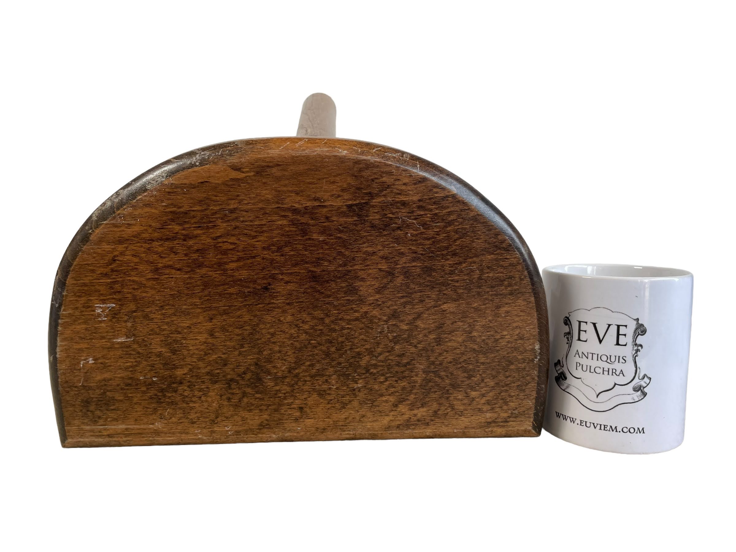 Stool Vintage French Wooden Wood Milking Chair Seat Kitchen Table Farm D Shaped Seat Plant Rest Stand Plinth Tabouret c1970’s 5 Stool Vintage French Wooden Wood Milking Chair Seat Kitchen Table Farm D Shaped Seat Plant Rest Stand Plinth Tabouret c1970's - Image 5