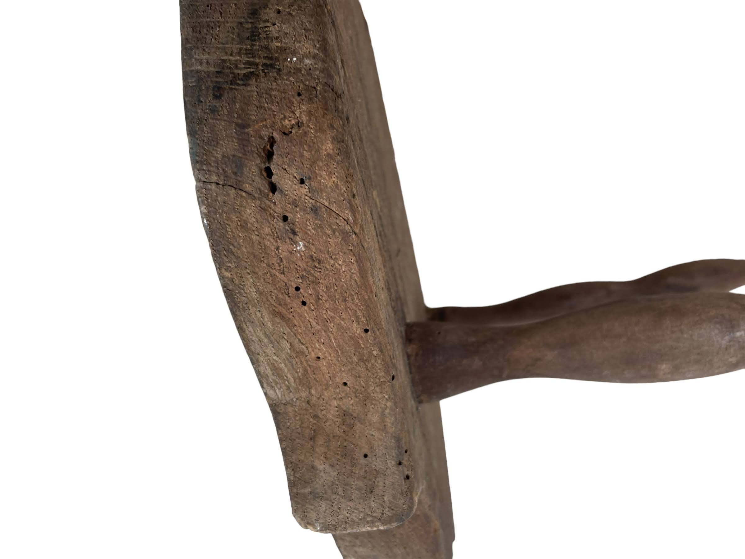 Antique French Stool Chair Wooden Kitchen Small Table Shaped Seat Plant Stand Plinth Tabouret c1900’s 7 Antique French Stool Chair Wooden Kitchen Small Table Shaped Seat Plant Stand Plinth Tabouret c1900's - Image 7