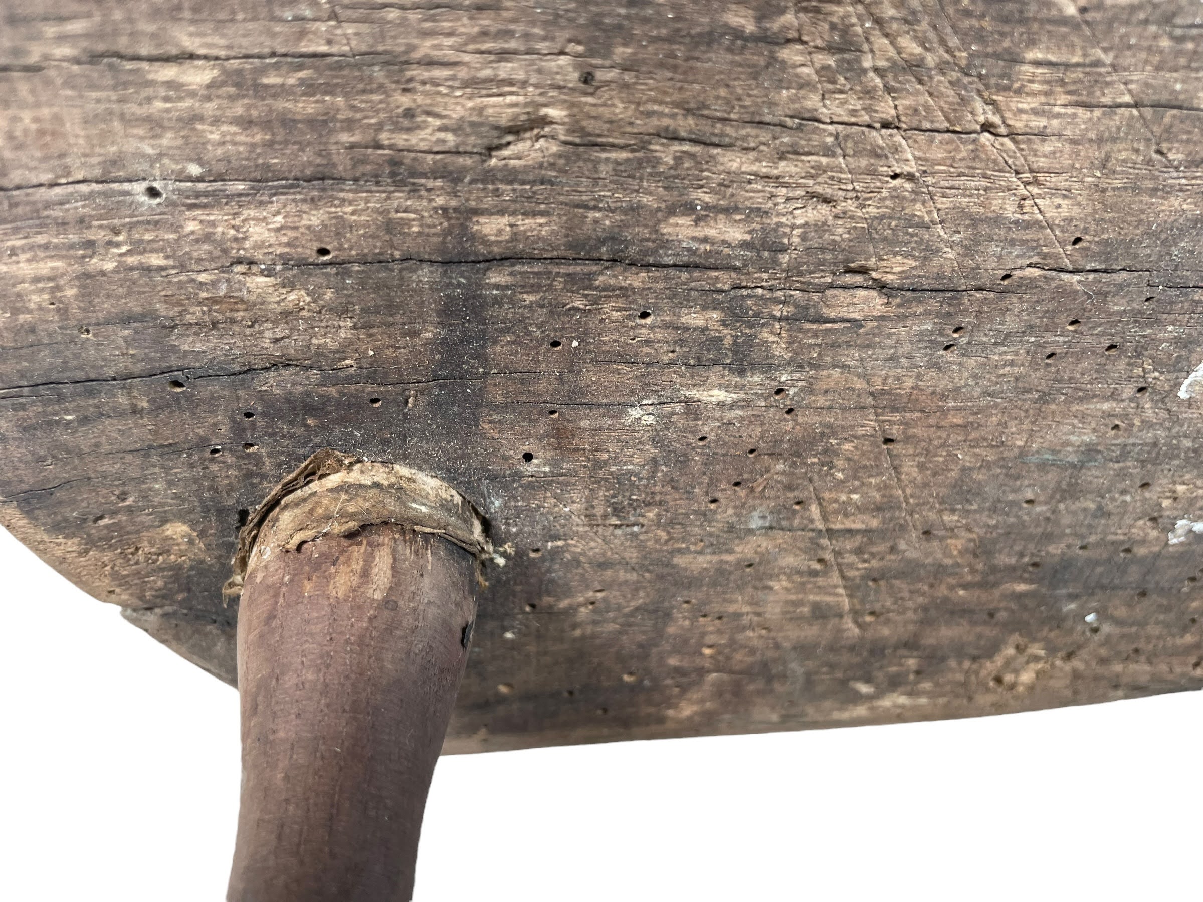 Antique French Stool Chair Wooden Kitchen Small Table Shaped Seat Plant Stand Plinth Tabouret c1900’s 9 Antique French Stool Chair Wooden Kitchen Small Table Shaped Seat Plant Stand Plinth Tabouret c1900's - Image 9