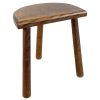 Stool Vintage French Wooden Wood Milking Chair Seat Kitchen Table Farm D Shaped Seat Plant Rest Stand Plinth Tabouret c1970's