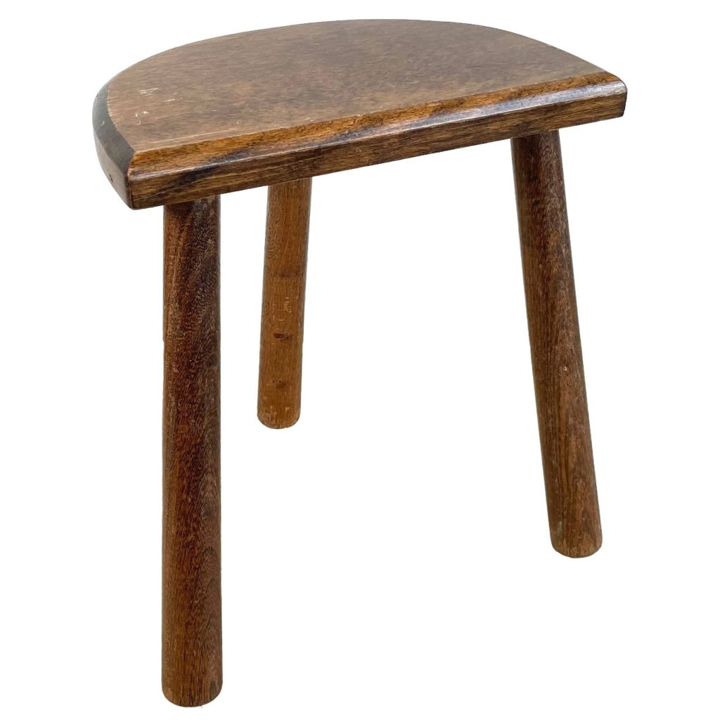 Stool Vintage French Wooden Wood Milking Chair Seat Kitchen Table Farm ...