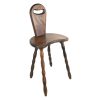 Vintage French Wooden Wood Milking Stool Chair Seat Kitchen Table Plant Pot Farm Cow Goat Tabouret With Backrest circa 1960's