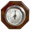 Vintage French Circular Shaped Metal Wood Barometer Barometre Weather Forecasting Instrument Hanging Wall c1950-60's