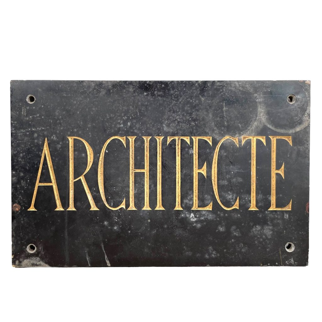 Vintage French Heavy Stone Architecte Architect Office Shop Sign External Outside Display Display circa 1960-70's