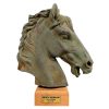 Vintage Greek Horse Head Bronzed Plaster Wood Stand Bust Head Ornament Figurine Display Gift c1980's