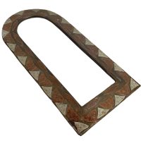 Vintage Moroccan Wall Hanging Mirror Brass Copper Silver Metal Glass One-Off Hand Made Decorative Cloakroom c1970-80's