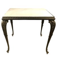 Vintage French Stone Topped Brass Table Stand Plinth Tabouret Sellette Ornate Regal c1950-60’s Vintage French Stone Topped Brass Table Stand Plinth Tabouret Sellette Ornate Regal c1950-60's