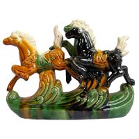 Vintage Chinese Tang Style Horses Brown Green Export Porcelain Figural Ceramic Ornament Decorative Figurine DAMAGED circa 1980’s Vintage Chinese Tang Style Horses Brown Green Export Porcelain Figural Ceramic Ornament Decorative Figurine DAMAGED circa 1980's