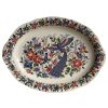 Vintage French Peacock With Hen Large Serving Platter Ceramic Roast Dinner Dish Plate Decorative Table circa 1950-60's