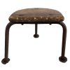 Vintage French Small Milking Stool Wooden Rusty Metal Step Chair Seat Kitchen Industrial Commercial Genuine circa 1950-60's