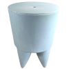 Vintage French Stool Starck Rest Chair Seat Rest Plinth Stand Display Plastic Tabouret Grey Blue Designer Storage Tabouret c1990's