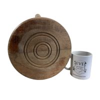 Alternative view of Stool Vintage French Chair Seat Wooden Milking Kitchen Table Round Shaped Seat Bobbin Leg Plant Stand Plinth Tabouret c1960-70's