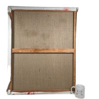 Alternative view of Vintage Original Abstract Painting "Friends & Colleagues" Signed By Artist French Artist Acrylic Oil Painting On Canvas c1970-80's