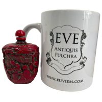 Alternative view of Vintage Chinese Snuff Smelling Salts Hand Painted Small Bottle Holder Red Cinnabar Apothecary Potion Traditional Medicine c1980-1990's