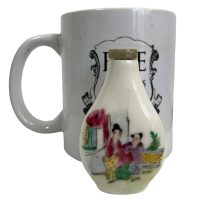 Alternative view of Vintage Chinese Snuff Smelling Salts Hand Painted Small Bottle Holder White Apothecary Potion Traditional Medicine c1970-1980's