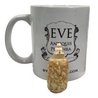 Alternative view of Vintage Chinese Snuff Smelling Salts Hand Painted Small Bottle Holder Bone Like Resin Apothecary Potion Traditional Medicine c1990's