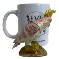 Alternative view of Vintage Decorated Bird Toucan Enamelled Metal Rhinestone Decorated Gift Trinket Jewellery Jewelry Box Storage Table Decoration c2000