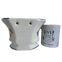 Alternative view of Vintage French Faience Blue White Ceramic Twenty Four Hole Tulip Vase Pot Jar Storage Display Prop circa 1970's