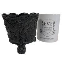 Alternative view of Antique French Black Glass Small Vase Planter Display Ceremony Bar Decor Ornament c1880-1900's