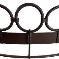 Alternative view of Vintage French Wall Mounted Brown Black Painted Bed Crown Curtain Netting Drape Hanger Display c1990's