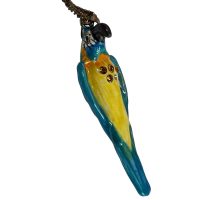 Alternative view of Vintage Decorated Bird Blue Parakeet Enamelled Metal Rhinestone Decorated Gift Trinket Jewellery Jewelry Box Storage Ornament c2000