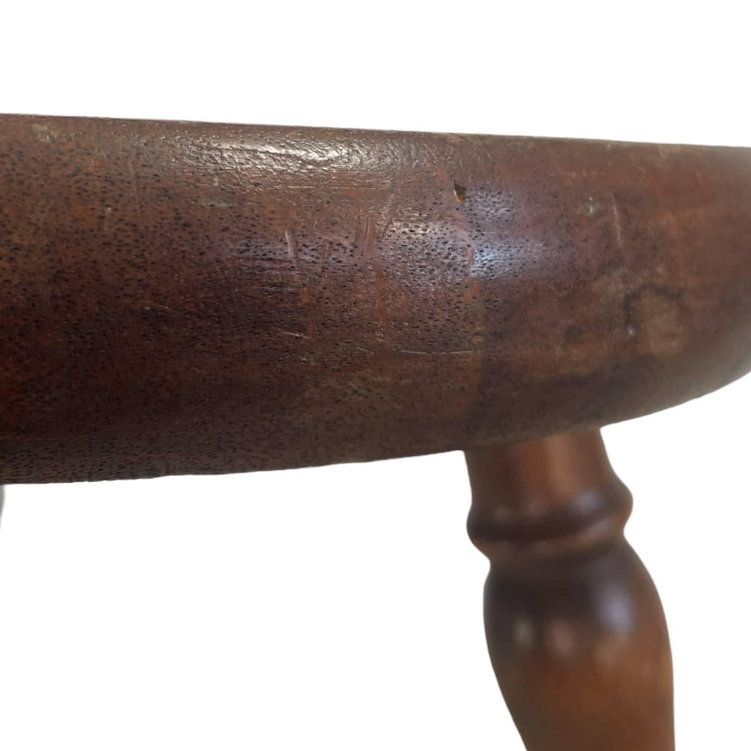 Vintage French Turned Leg Small Stool Table Wooden Wood Chair Seat Side Stand Flower Pot Display Shelf Prop Tabouret circa 1970’s 6 Vintage French Turned Leg Small Stool Table Wooden Wood Chair Seat Side Stand Flower Pot Display Shelf Prop Tabouret circa 1970's - Image 6