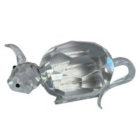 Alternative view of Vintage Hand Made Crystal Glass Small Animals Creatures Ornaments Gifts Bull Cow circa early 2000's