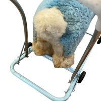 Alternative view of Vintage French Bunny Rabbit Childrens Push Along Ride Sit On Walker Rocker Rocking Toy Bedroom Decor 1970's