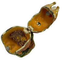 Alternative view of Vintage Decorated Prairie Dog Enamelled Metal Rhinestone Decorated Gift Trinket Jewellery Jewelry Box Storage Ornament c2000
