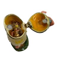 Alternative view of Vintage Decorated Hula Hula Girl Enamelled Metal Rhinestone Decorated Gift Trinket Jewellery Jewelry Box Necklace Storage c2000